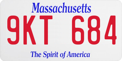 MA license plate 9KT684