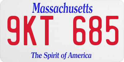 MA license plate 9KT685