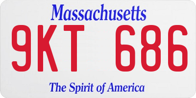 MA license plate 9KT686