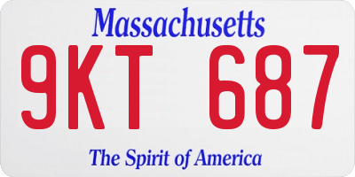 MA license plate 9KT687