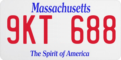 MA license plate 9KT688
