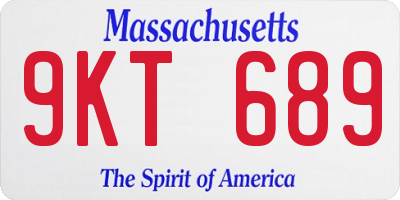 MA license plate 9KT689