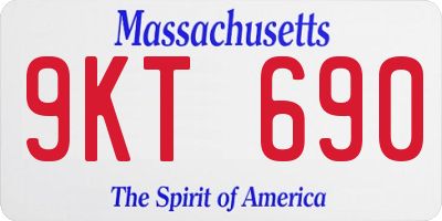 MA license plate 9KT690