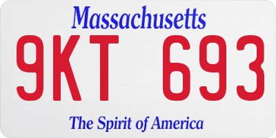 MA license plate 9KT693