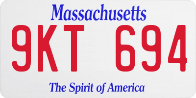 MA license plate 9KT694