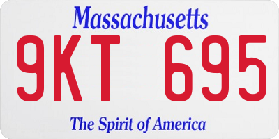 MA license plate 9KT695