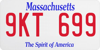 MA license plate 9KT699
