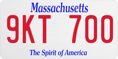 MA license plate 9KT700