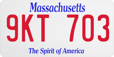 MA license plate 9KT703