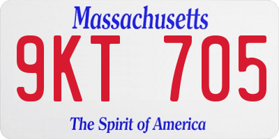 MA license plate 9KT705