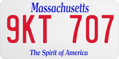 MA license plate 9KT707
