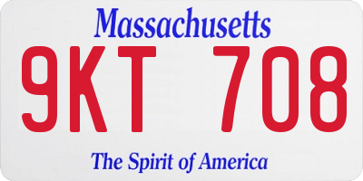 MA license plate 9KT708