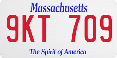 MA license plate 9KT709