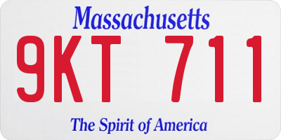 MA license plate 9KT711