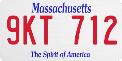 MA license plate 9KT712