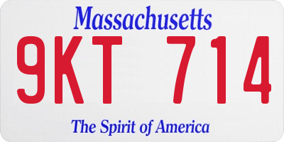 MA license plate 9KT714
