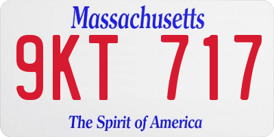 MA license plate 9KT717