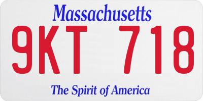 MA license plate 9KT718
