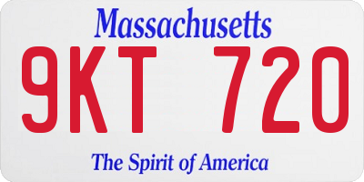 MA license plate 9KT720