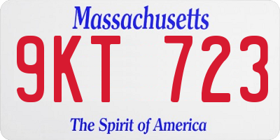 MA license plate 9KT723