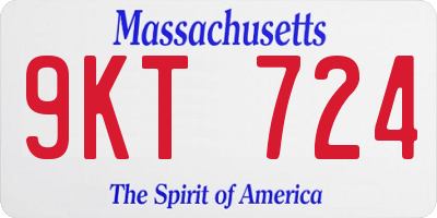 MA license plate 9KT724