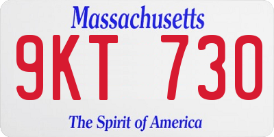 MA license plate 9KT730