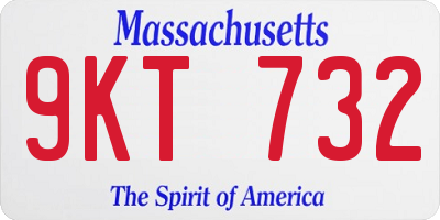 MA license plate 9KT732