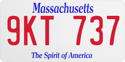 MA license plate 9KT737