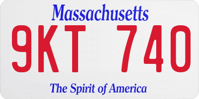 MA license plate 9KT740