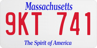 MA license plate 9KT741