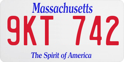 MA license plate 9KT742
