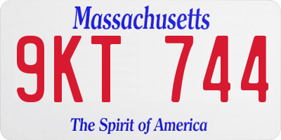 MA license plate 9KT744