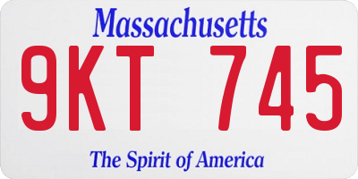 MA license plate 9KT745