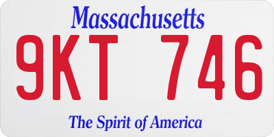 MA license plate 9KT746