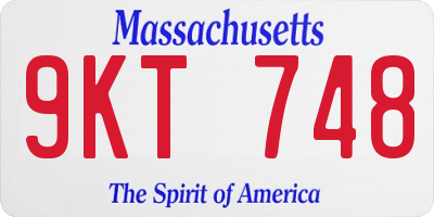 MA license plate 9KT748