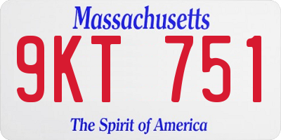 MA license plate 9KT751