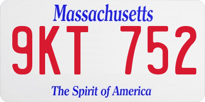 MA license plate 9KT752