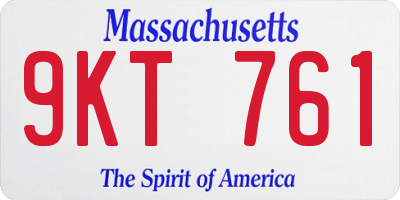 MA license plate 9KT761