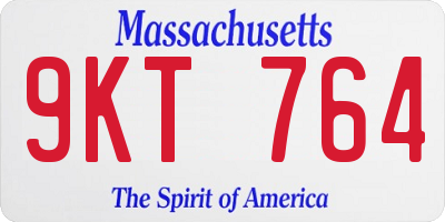 MA license plate 9KT764