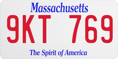 MA license plate 9KT769