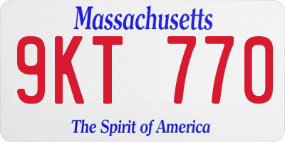 MA license plate 9KT770