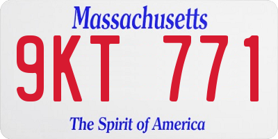 MA license plate 9KT771