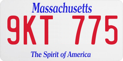 MA license plate 9KT775