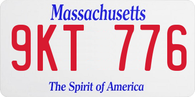 MA license plate 9KT776