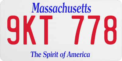 MA license plate 9KT778
