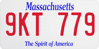MA license plate 9KT779