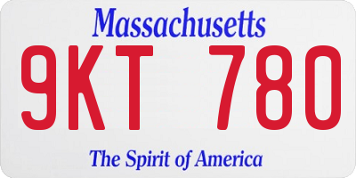 MA license plate 9KT780