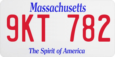 MA license plate 9KT782