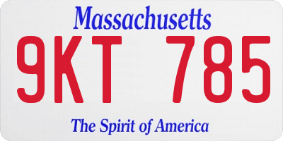 MA license plate 9KT785
