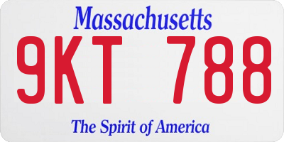 MA license plate 9KT788